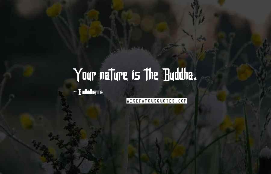 Bodhidharma Quotes: Your nature is the Buddha.