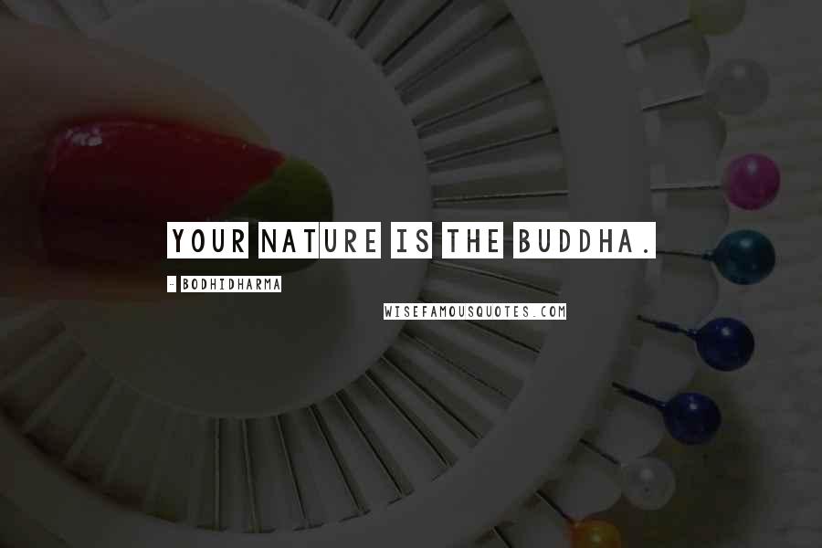 Bodhidharma Quotes: Your nature is the Buddha.
