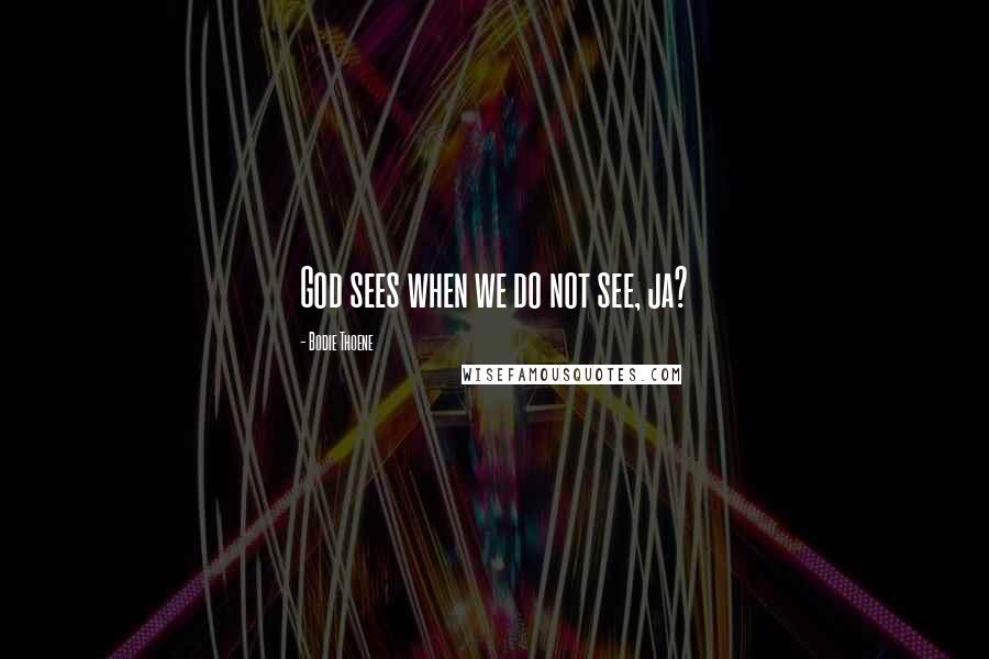 Bodie Thoene Quotes: God sees when we do not see, ja?