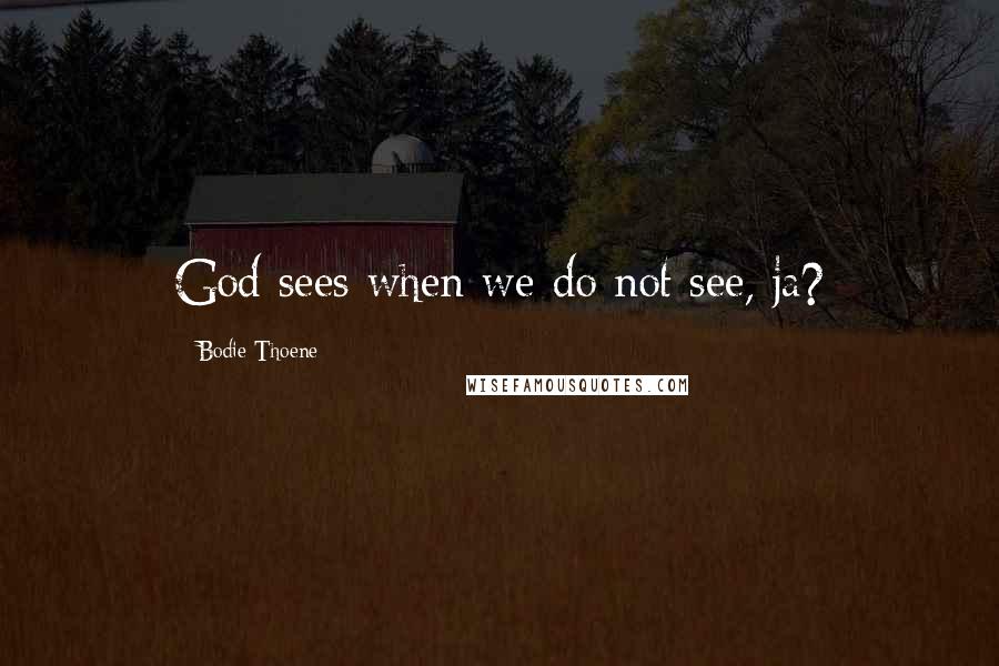 Bodie Thoene Quotes: God sees when we do not see, ja?