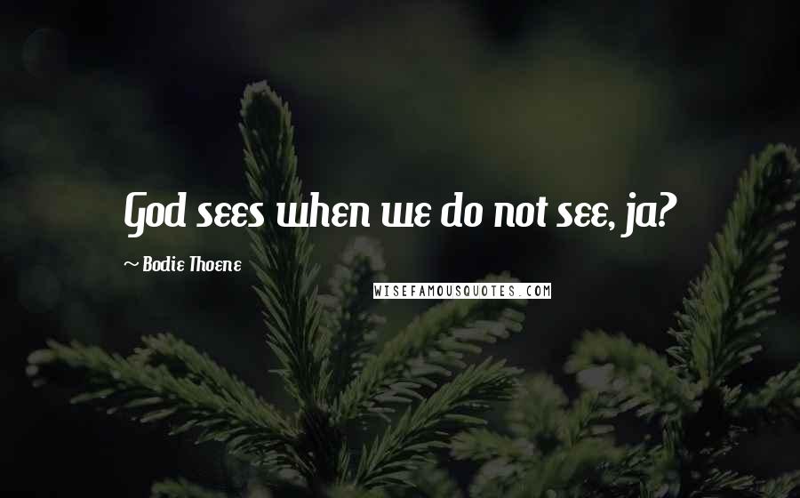 Bodie Thoene Quotes: God sees when we do not see, ja?