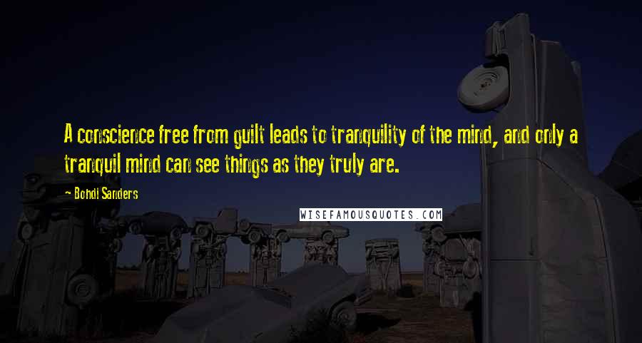 Bohdi Sanders Quotes: A conscience free from guilt leads to tranquility of the mind, and only a tranquil mind can see things as they truly are.