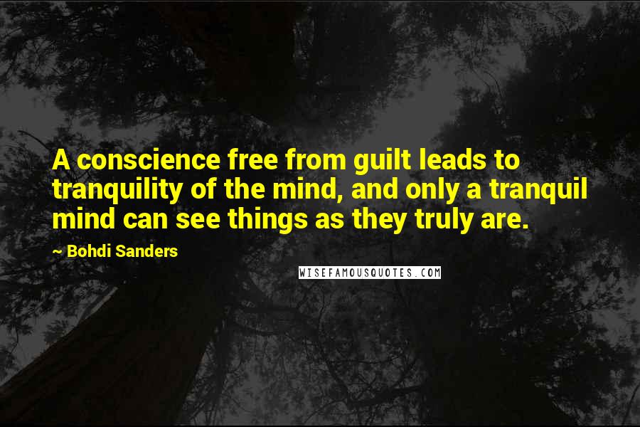 Bohdi Sanders Quotes: A conscience free from guilt leads to tranquility of the mind, and only a tranquil mind can see things as they truly are.