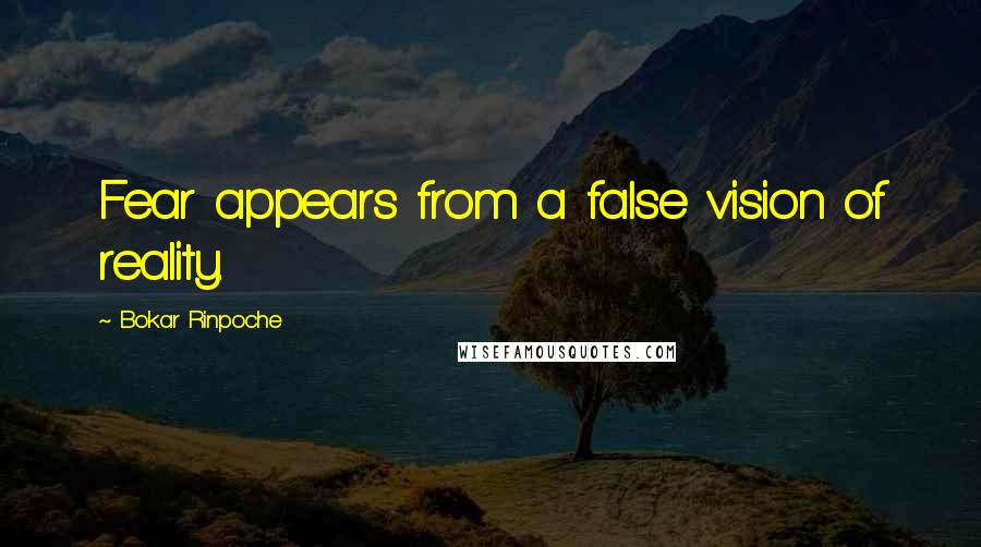 Bokar Rinpoche Quotes: Fear appears from a false vision of reality.