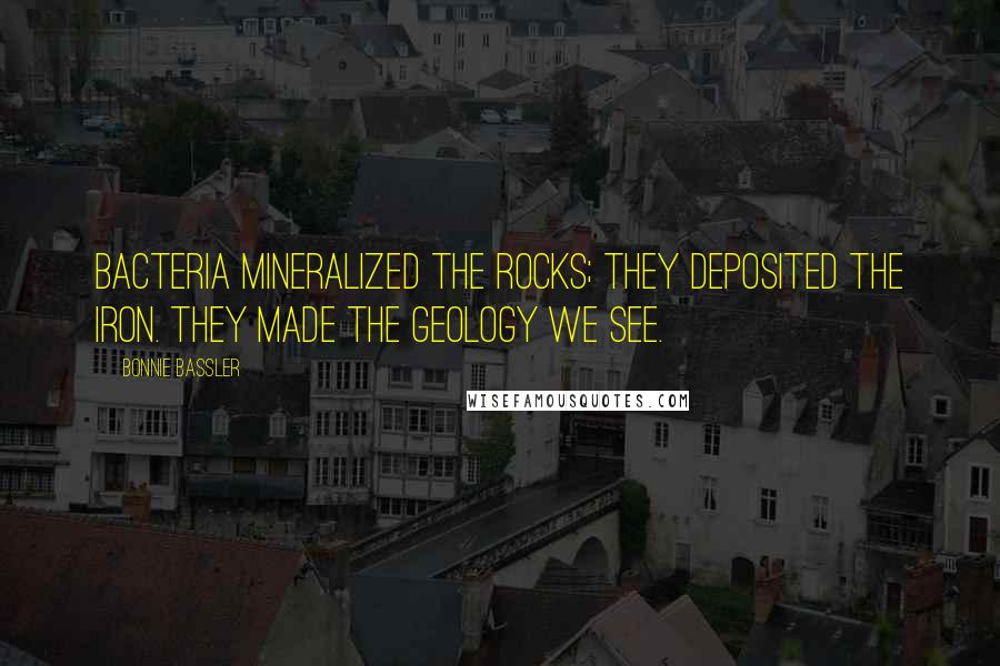 Bonnie Bassler Quotes: Bacteria mineralized the rocks; they deposited the iron. They made the geology we see.