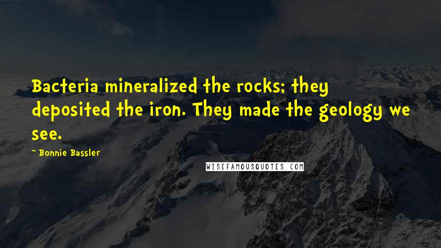 Bonnie Bassler Quotes: Bacteria mineralized the rocks; they deposited the iron. They made the geology we see.