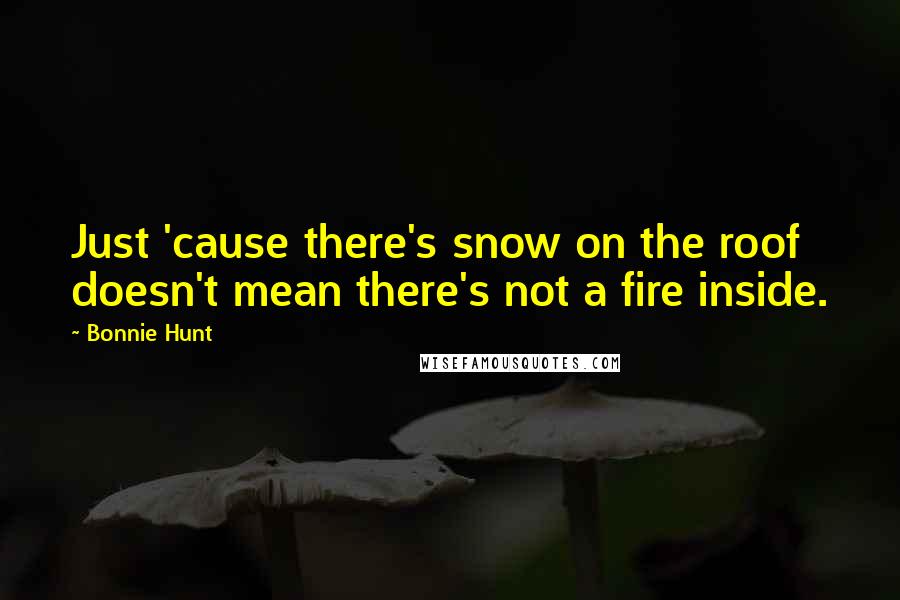 Bonnie Hunt Quotes: Just 'cause there's snow on the roof doesn't mean there's not a fire inside.