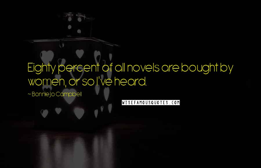 Bonnie Jo Campbell Quotes: Eighty percent of all novels are bought by women, or so I've heard.