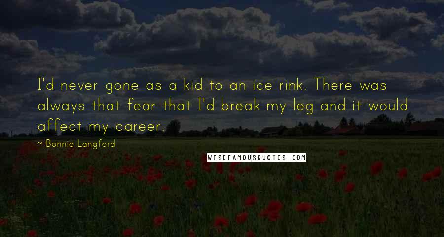 Bonnie Langford Quotes: I'd never gone as a kid to an ice rink. There was always that fear that I'd break my leg and it would affect my career.