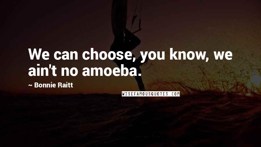 Bonnie Raitt Quotes: We can choose, you know, we ain't no amoeba.