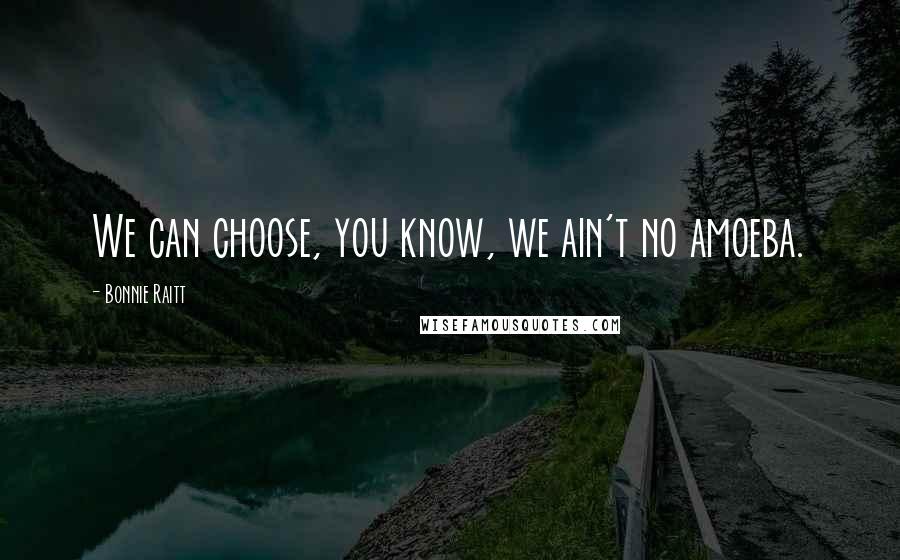 Bonnie Raitt Quotes: We can choose, you know, we ain't no amoeba.