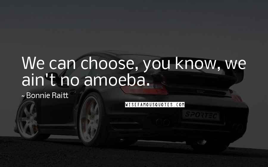 Bonnie Raitt Quotes: We can choose, you know, we ain't no amoeba.