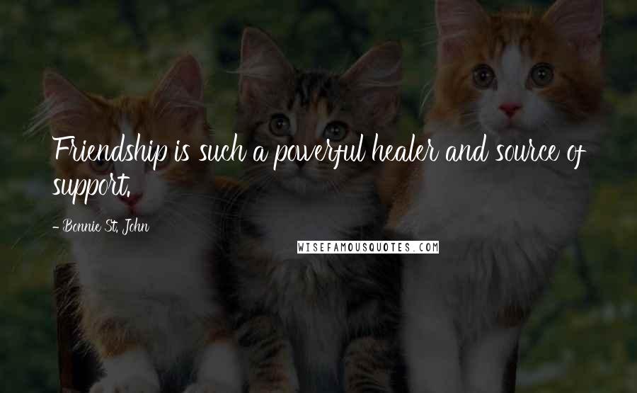 Bonnie St. John Quotes: Friendship is such a powerful healer and source of support.