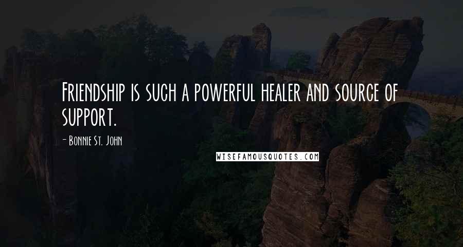 Bonnie St. John Quotes: Friendship is such a powerful healer and source of support.