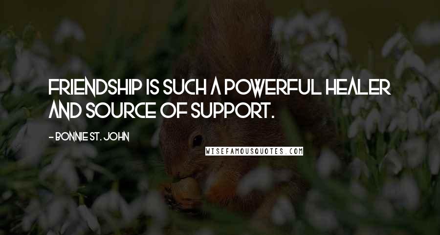 Bonnie St. John Quotes: Friendship is such a powerful healer and source of support.