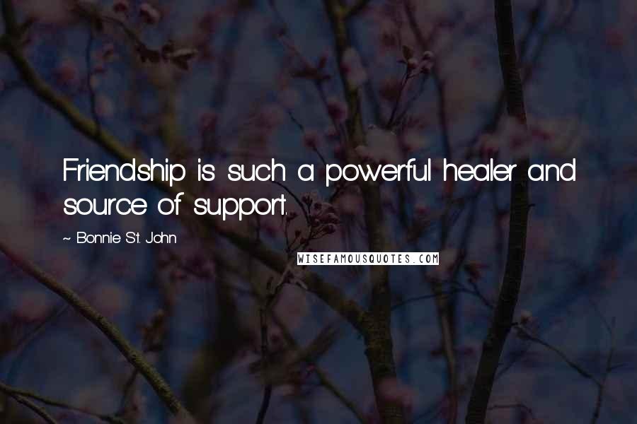 Bonnie St. John Quotes: Friendship is such a powerful healer and source of support.