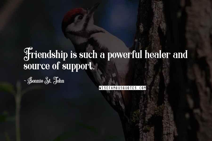 Bonnie St. John Quotes: Friendship is such a powerful healer and source of support.