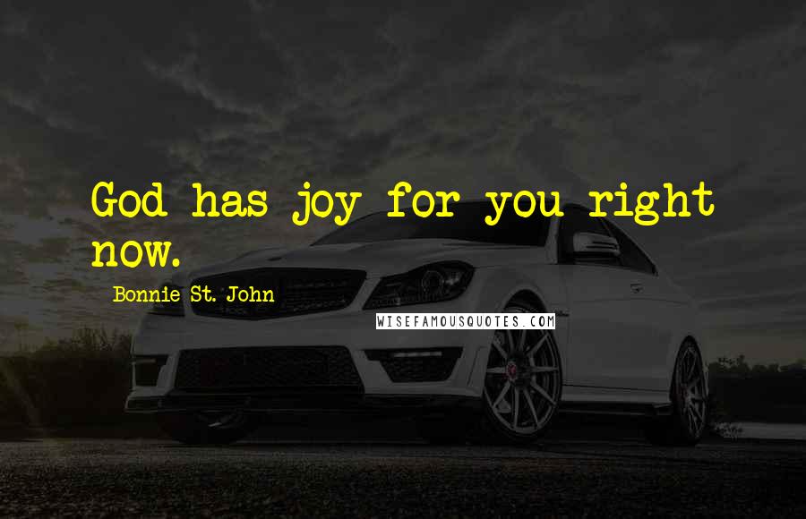 Bonnie St. John Quotes: God has joy for you right now.