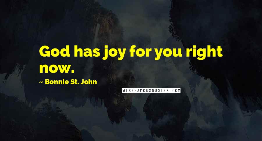 Bonnie St. John Quotes: God has joy for you right now.