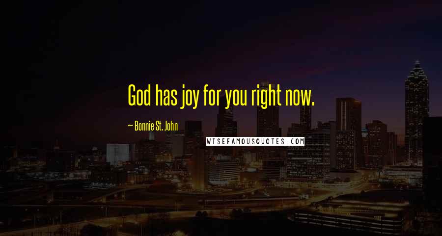 Bonnie St. John Quotes: God has joy for you right now.