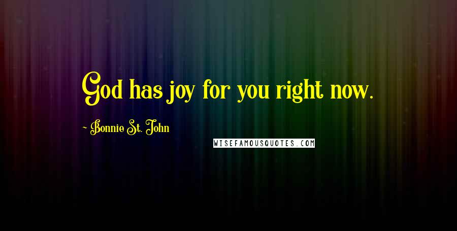 Bonnie St. John Quotes: God has joy for you right now.