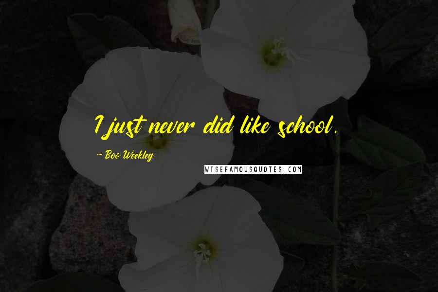 Boo Weekley Quotes: I just never did like school.
