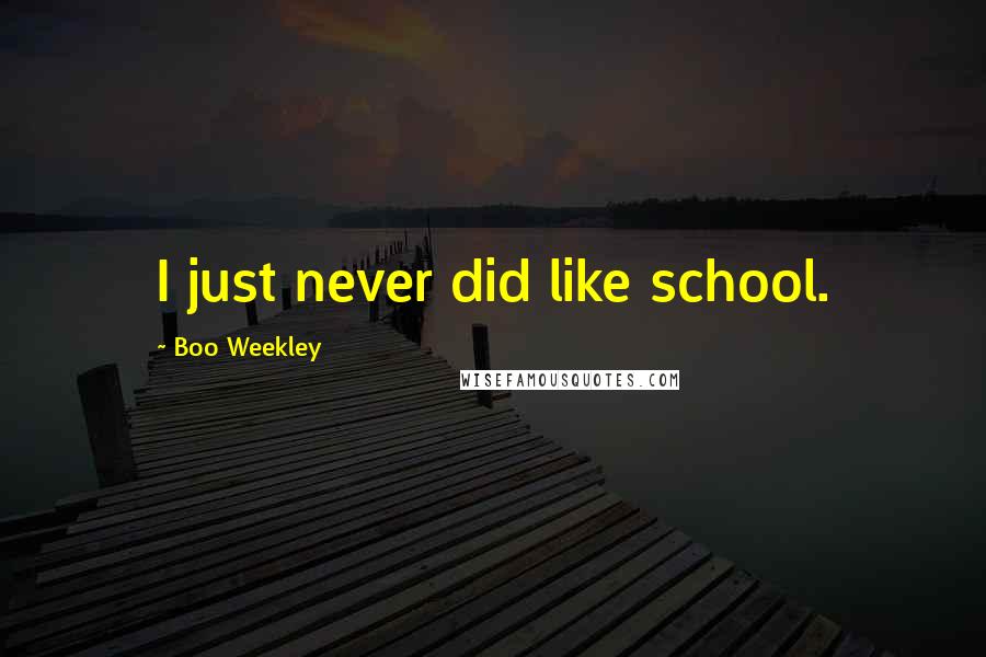 Boo Weekley Quotes: I just never did like school.