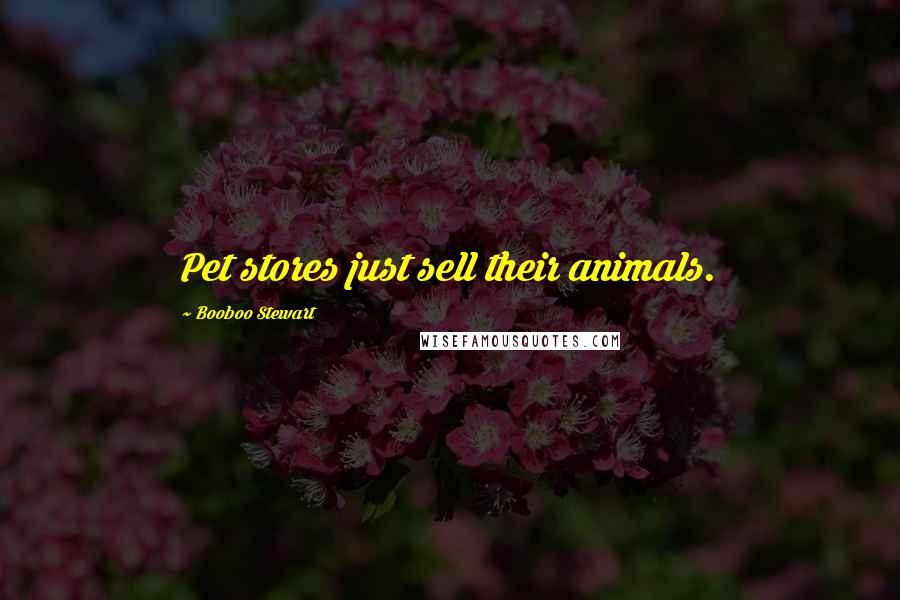 Booboo Stewart Quotes: Pet stores just sell their animals.