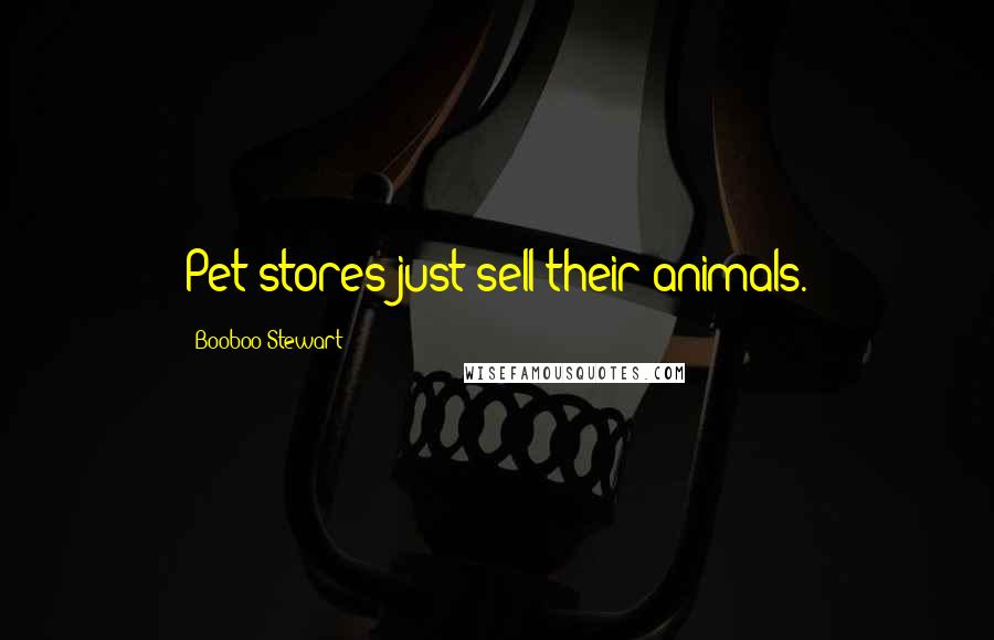 Booboo Stewart Quotes: Pet stores just sell their animals.