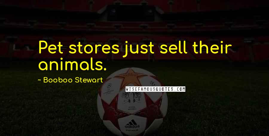 Booboo Stewart Quotes: Pet stores just sell their animals.