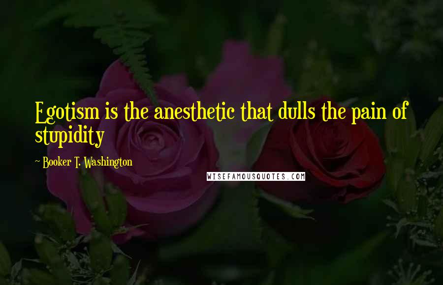 Booker T. Washington Quotes: Egotism is the anesthetic that dulls the pain of stupidity