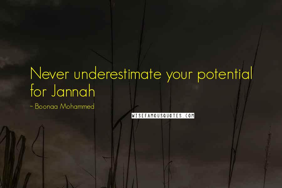 Boonaa Mohammed Quotes: Never underestimate your potential for Jannah