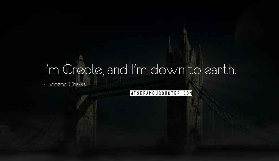 Boozoo Chavis Quotes: I'm Creole, and I'm down to earth.