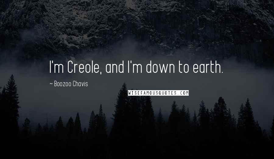 Boozoo Chavis Quotes: I'm Creole, and I'm down to earth.