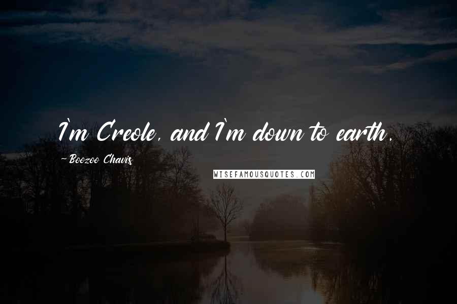 Boozoo Chavis Quotes: I'm Creole, and I'm down to earth.