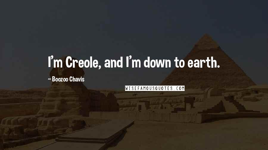Boozoo Chavis Quotes: I'm Creole, and I'm down to earth.