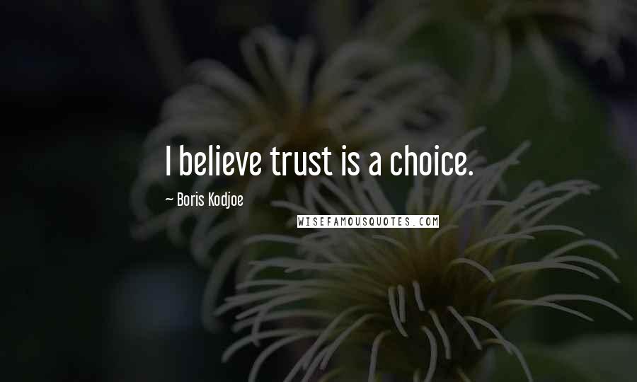 Boris Kodjoe Quotes: I believe trust is a choice.