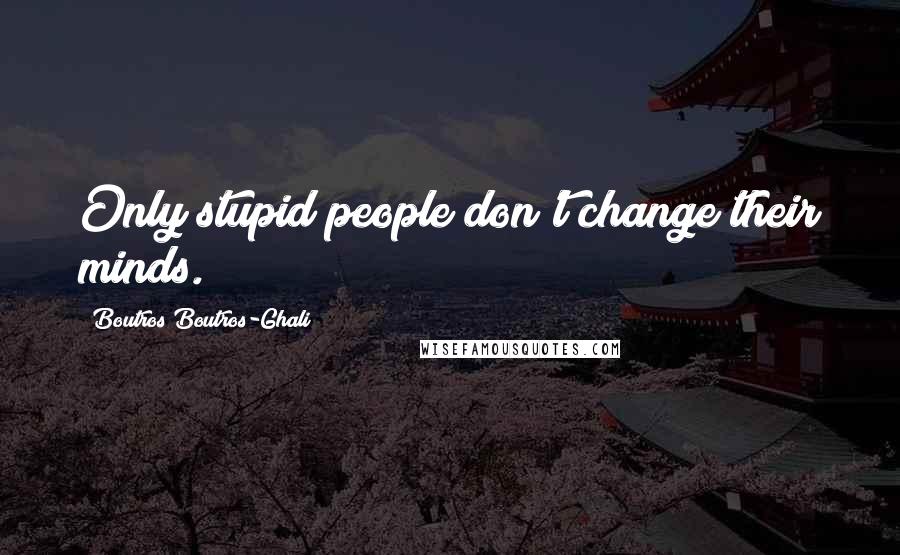 Boutros Boutros-Ghali Quotes: Only stupid people don't change their minds.