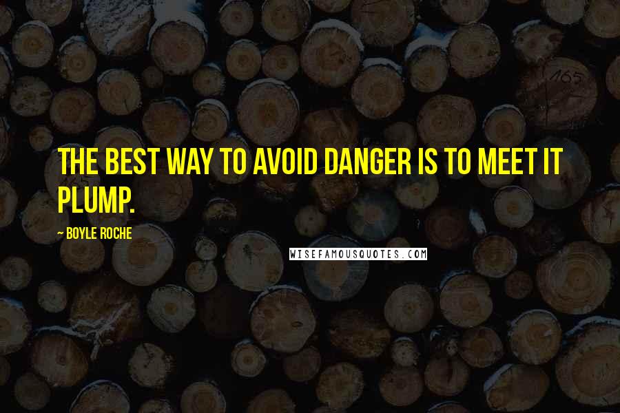 Boyle Roche Quotes: The best way to avoid danger is to meet it plump.