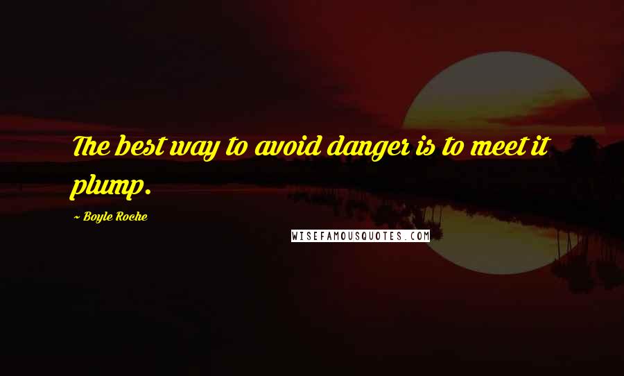 Boyle Roche Quotes: The best way to avoid danger is to meet it plump.