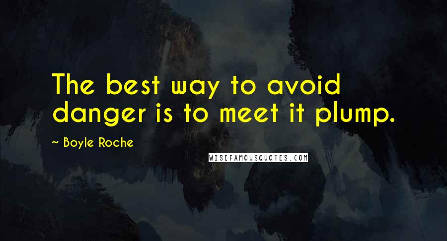 Boyle Roche Quotes: The best way to avoid danger is to meet it plump.