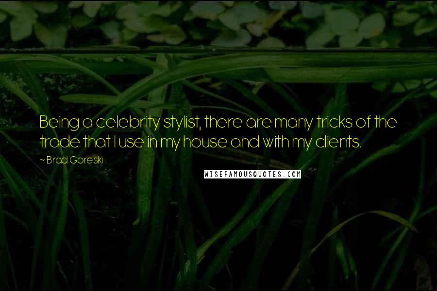 Brad Goreski Quotes: Being a celebrity stylist, there are many tricks of the trade that I use in my house and with my clients.