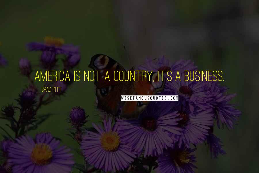 Brad Pitt Quotes: America is not a country, it's a business.