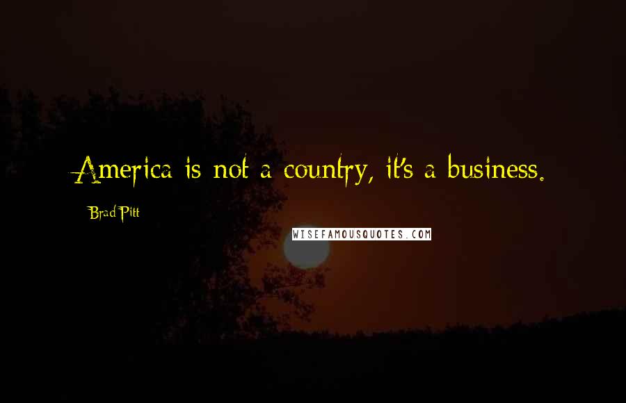 Brad Pitt Quotes: America is not a country, it's a business.