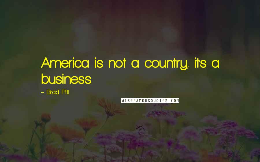 Brad Pitt Quotes: America is not a country, it's a business.