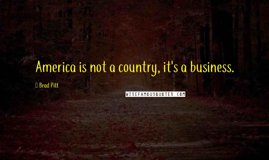 Brad Pitt Quotes: America is not a country, it's a business.