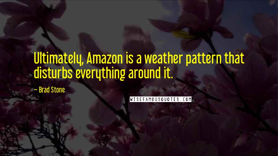 Brad Stone Quotes: Ultimately, Amazon is a weather pattern that disturbs everything around it.