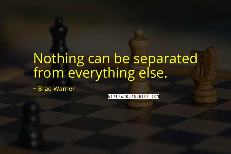 Brad Warner Quotes: Nothing can be separated from everything else.