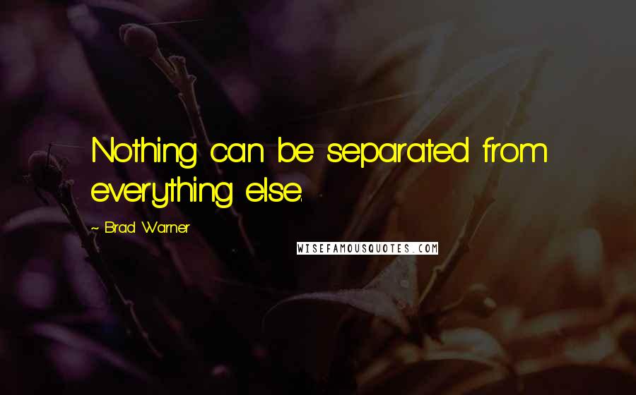 Brad Warner Quotes: Nothing can be separated from everything else.