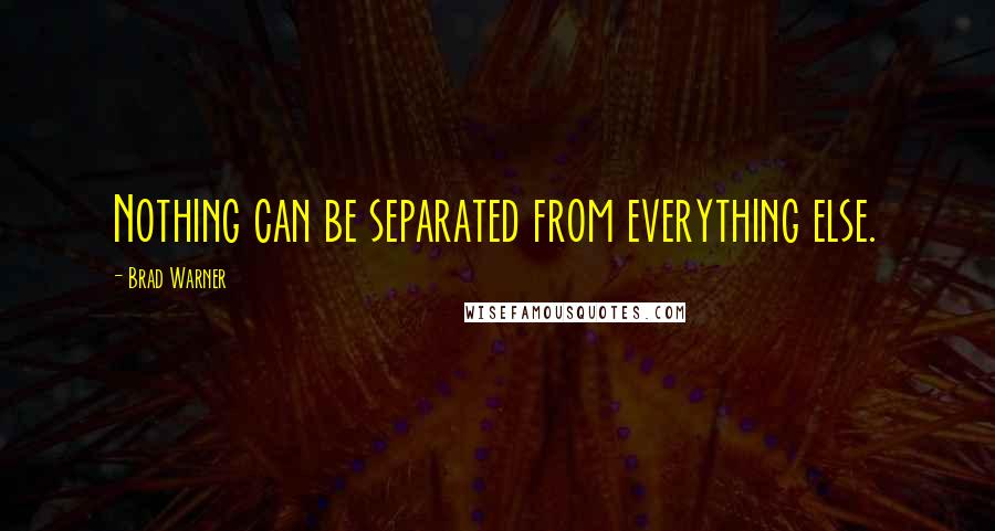 Brad Warner Quotes: Nothing can be separated from everything else.
